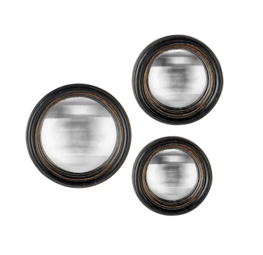 Miroir rond Mini convexes noir diam. cm