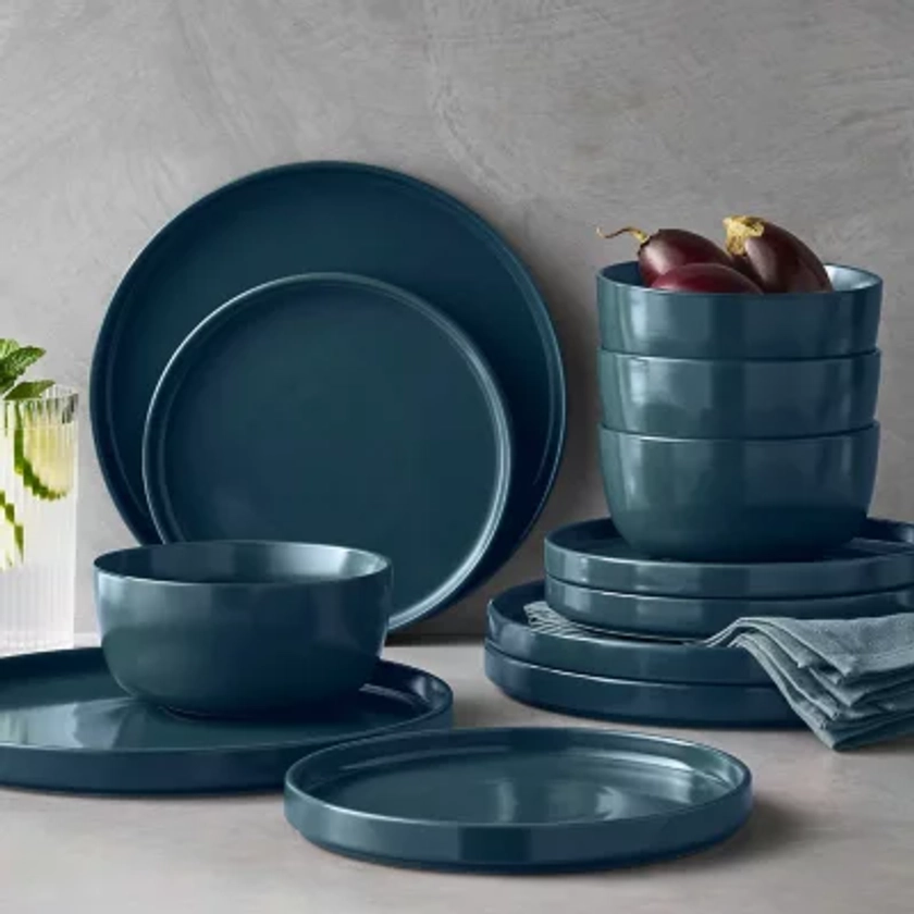 Member's Mark 12-Piece Modern Stoneware Dinnerware Set (Assorted Colors) - Sam's Club