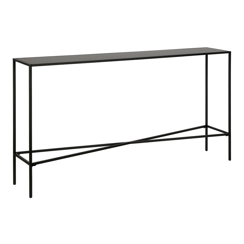 Mille Narrow Black Metal Top Console Table - World Market