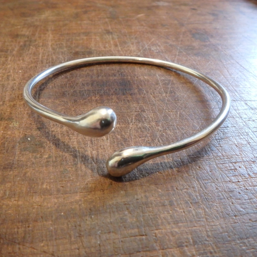 vintage sterling silver 925 tear drop bangle 8 inch