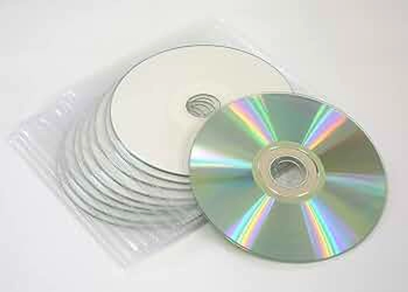 Ritek Lot de 5 CD-R vierges imprimables à jet d'encre avec une vitesse d'écriture de 52x dans des pochettes en plastique avec rabat Blanc