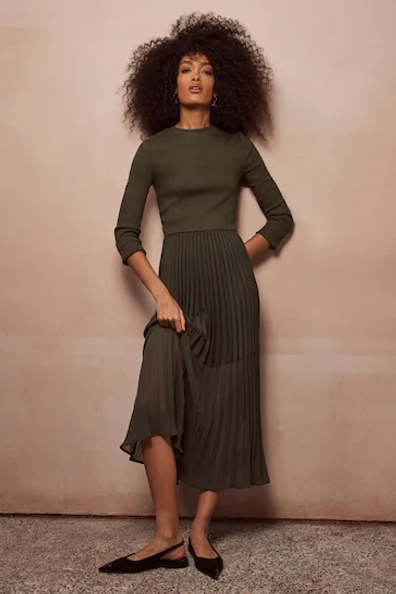 Buy Mint Velvet Green Colour Block Dress from the Next UK online shop