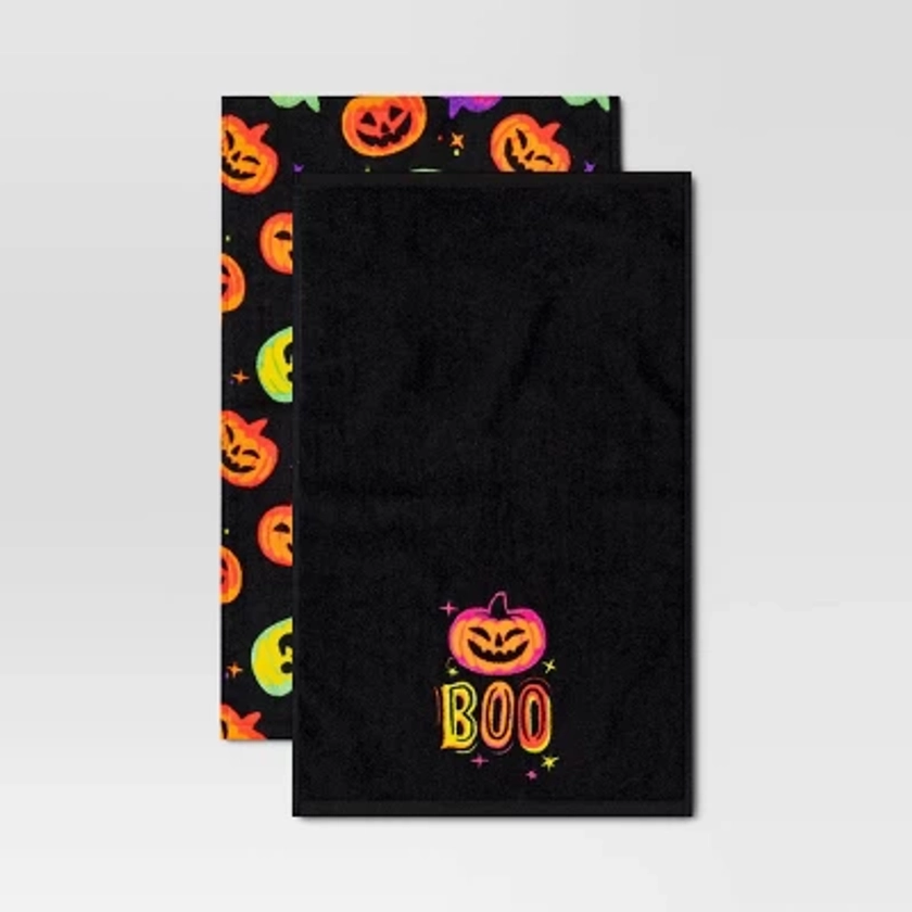 2pk Halloween Kitchen Terry Towels Pumpkin BOO & Jack Toss - Hyde & EEK! Boutique™