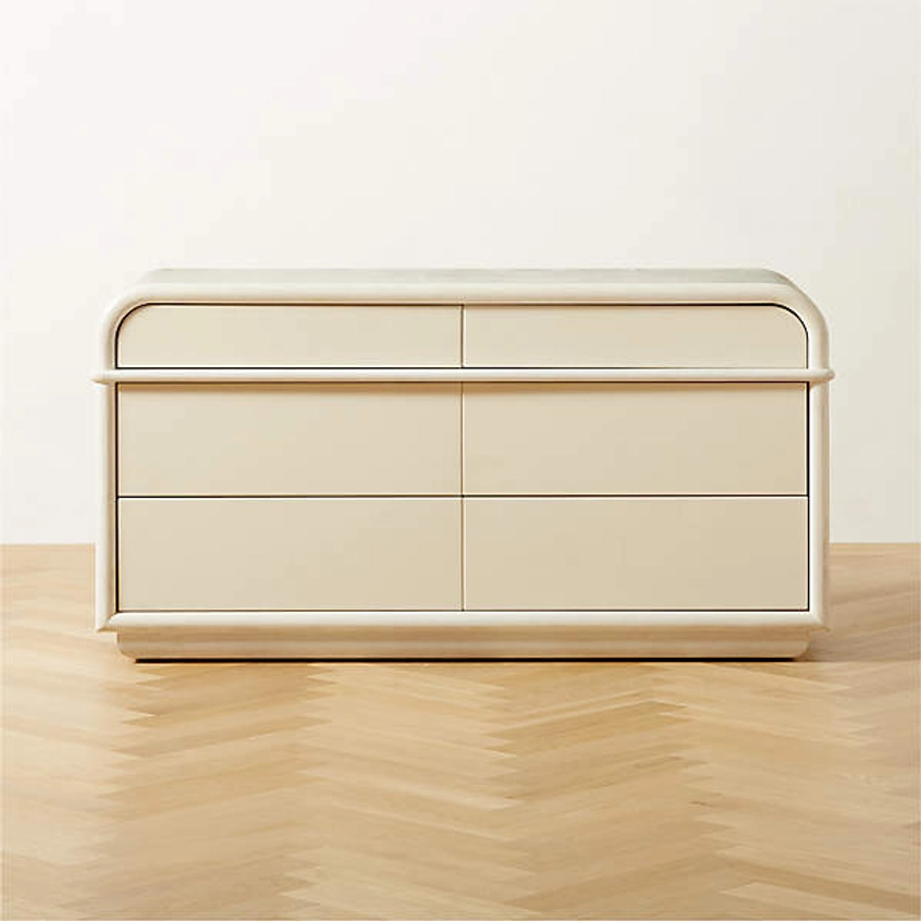 Lobos 6-Drawer White Wood Dresser