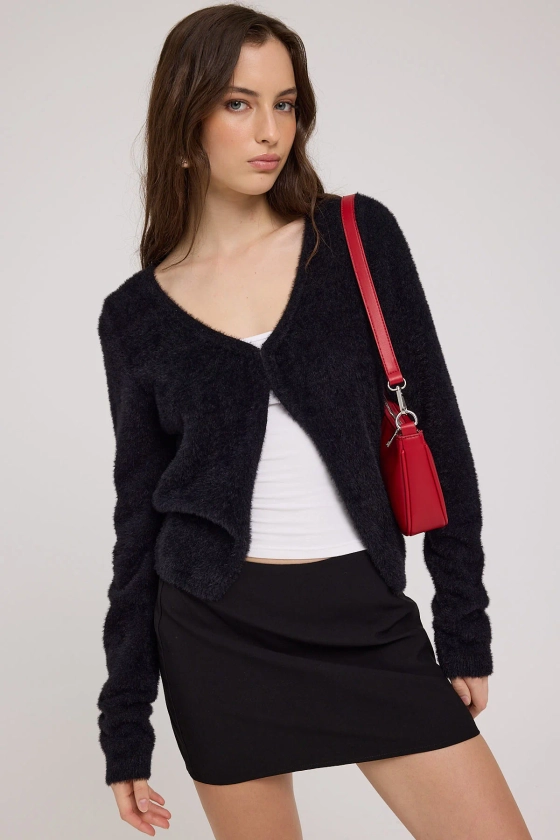 Perfect Stranger Silkie Cardigan Black