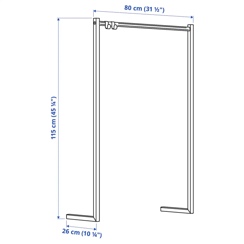 NORDLI Ansatzkleiderstange - weiß 80x115 cm