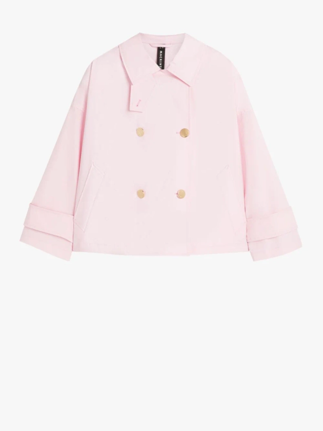 HUMBIE Pink ECO DRY Short Double-Breasted Overcoat | Mackintosh