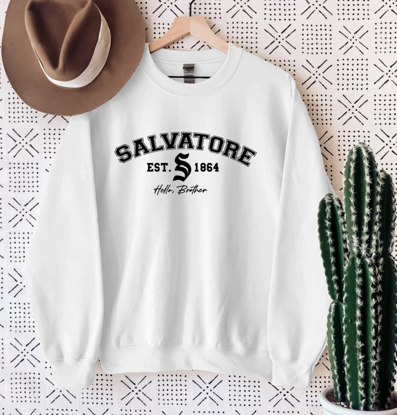 Salvatore Est 1864 Sweatshirt, the Vampire Diaries Inspired Hoodie, Salvatore Crewneck Brothers Sweater, Vampire Fan Jumper Christmas - Etsy UK
