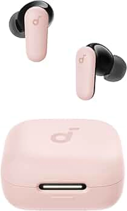 Soundcore P30i by Anker Noise Cancelling Earbuds, Strong and Smart Noise Cancelling, Powerful Bass, 45H Playtime, 2-in-1 Case and Phone Stand, IP54, Wireless Earbuds, Bluetooth 5.4 (Pink)