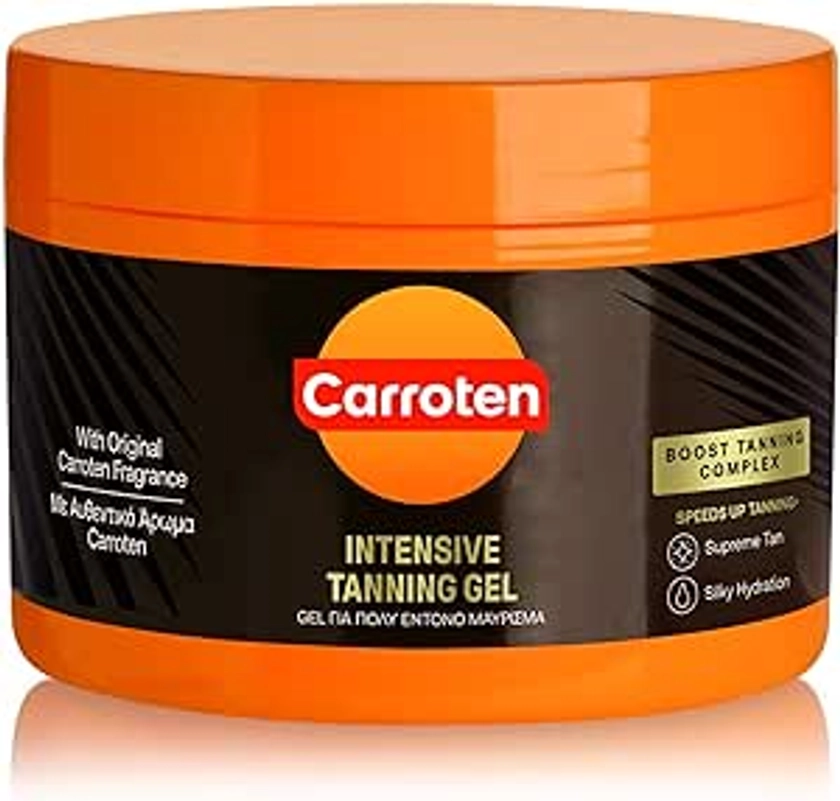 Carroten Intensive Tanning Gel 150 ml - Tan Accelerator with Coconut Oil and Vitamin A & E - Sunbed Tanning Accelerator - Sunscreen without SPF
