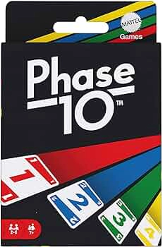 Mattel Games - Phase 10 Jeu de Cartes de Style rami, Jeu de société de 2 à 6 Joueurs dès 7 Ans, Jeu de société, FFY05