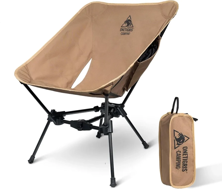 OneTigris Tigerblade Camping Chair, Lightweight Folding Backpacking Hiking Chair, Compact Portable 330 lbs Capacity