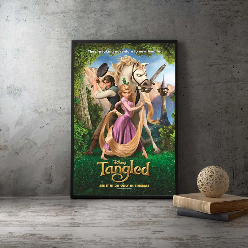 Tangled 2010 Movie Poster,Film Wall Art Picture Canvas Print.Unframed Print Gift For Kids