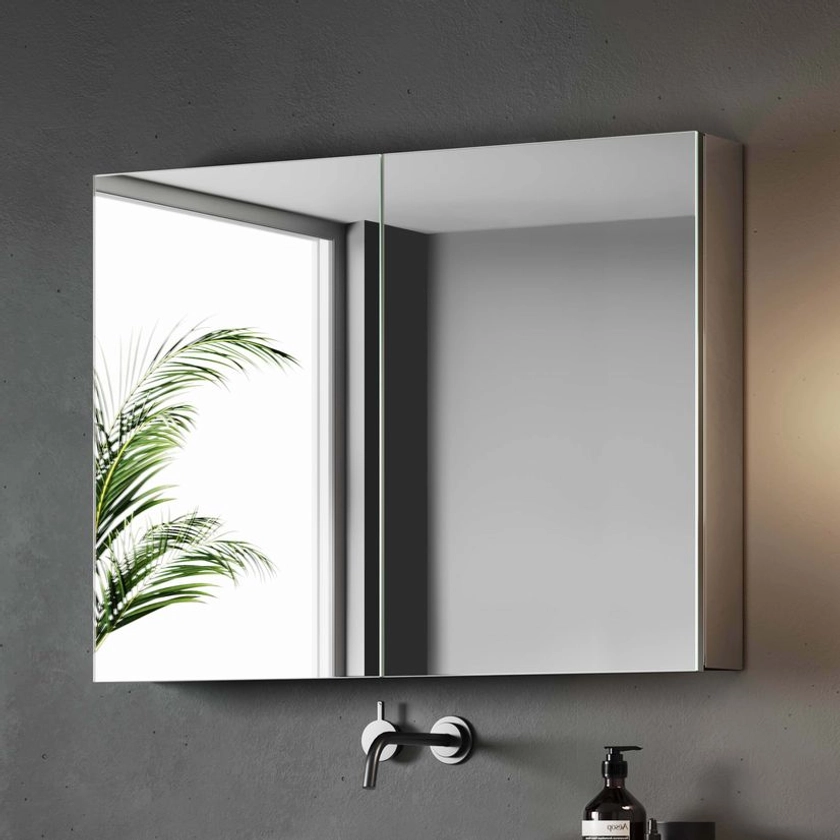 Elena Stainless Steel Mirror Cabinet 600x800mm | Bathroom Mountain
