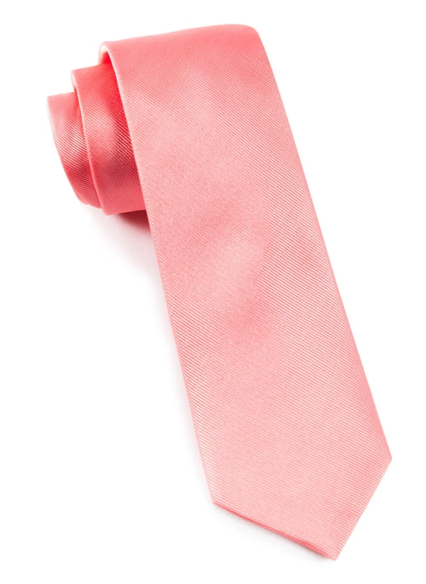Grosgrain Solid Spring Pink Tie | Silk Ties | Tie Bar