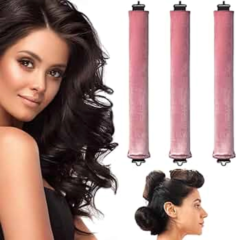 Heatless Hair Curler, Flexi Rods with Hook, Heatless Curling Rod for All Hair Types, No Heat Curlers to Sleep In, Heatless Curls for Blowout Hair