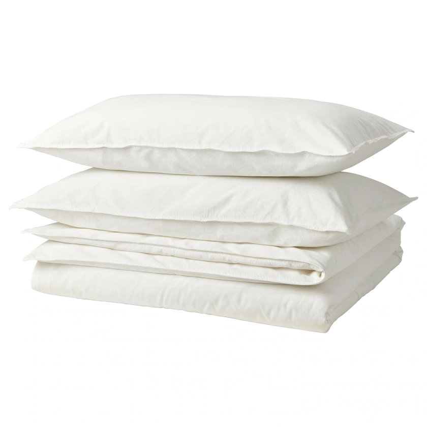 ÄNGSLILJA duvet cover and pillowcase(s), white, Full/Queen (Double/Queen) - IKEA CA