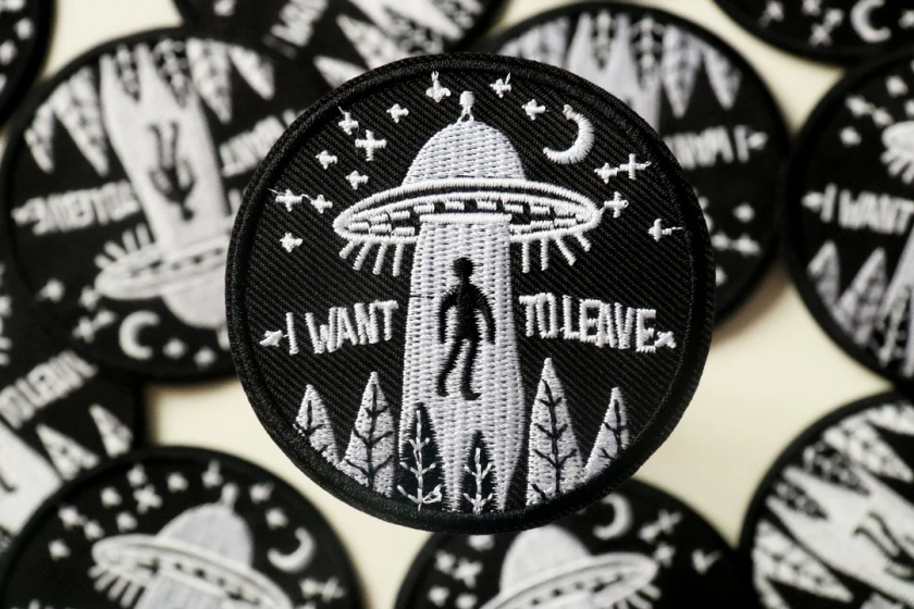 I Want to Leave Patch, UFO Patch, Iron on Patch, Embroidered Patch, Funny Patch, Cool Patch - Etsy Japan