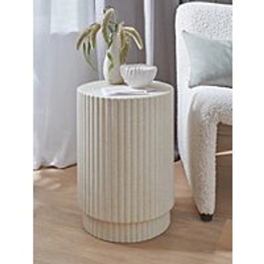 Cream Ribbed Side Table | Home | George at ASDA