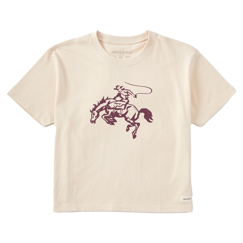 Women's Woodcut Let's Rodeo Boxy Crusher Tee