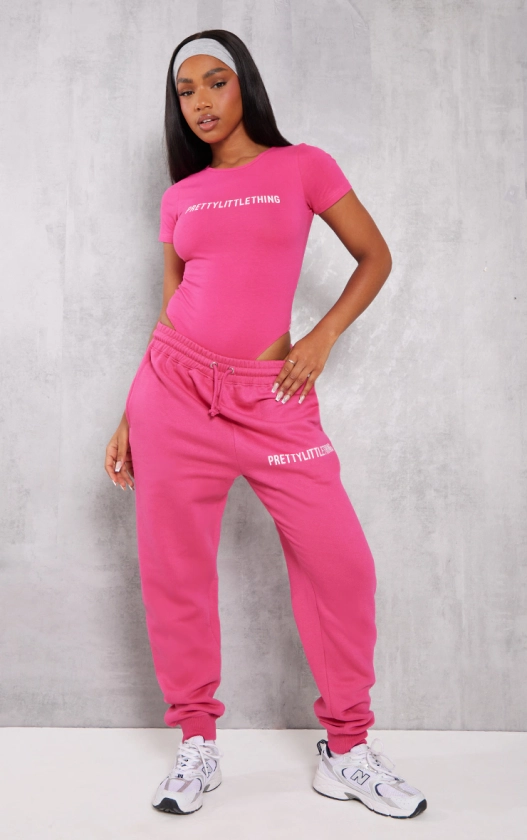 Plt Hot Pink High Waist Cuffed Sweatpant