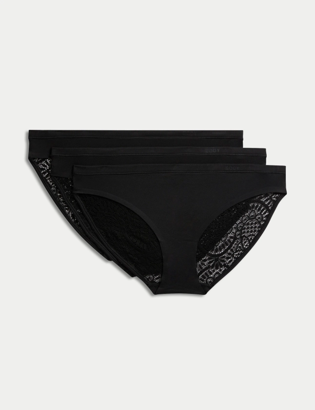 3pk Body Soft™ Lace Bikini Knickers | Body by M&S | M&S