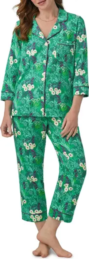 BedHead Pajamas Print Stretch Organic Cotton Jersey Crop Pajamas | Nordstrom