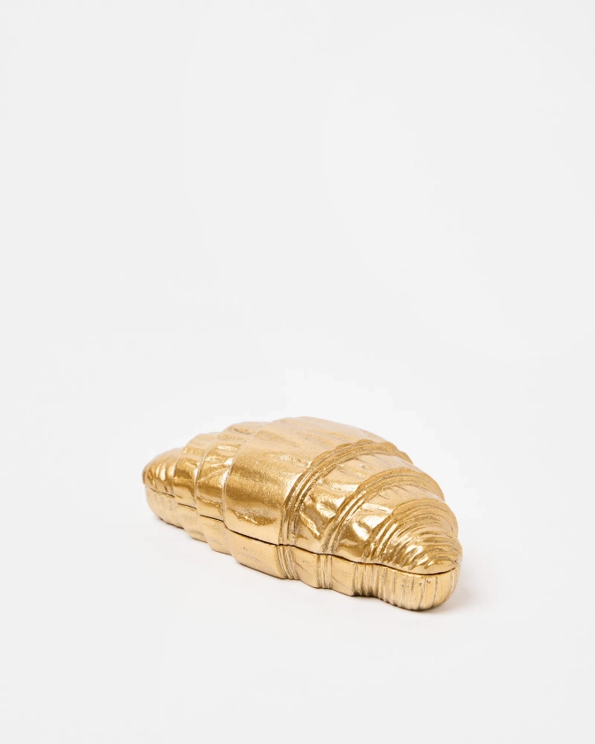 Croissant Gold Metal Trinket Pot | Oliver Bonas