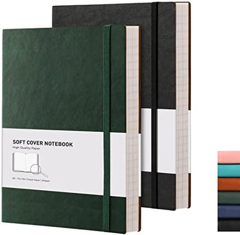 Amazon.com : RETTACY College Ruled Composition Notebooks 2 Pack - B5 Large Leather Notebook Ruled Journal with 408 Pages,100gsm Thick Paper,7.6" X 10" : Office Products