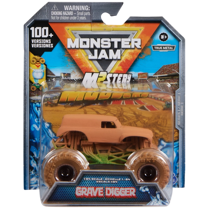 Monster Jam, Mystery Mudders, Wash to Reveal 1:64 Scale Die-Cast Monster Truck (Styles Will Vary)