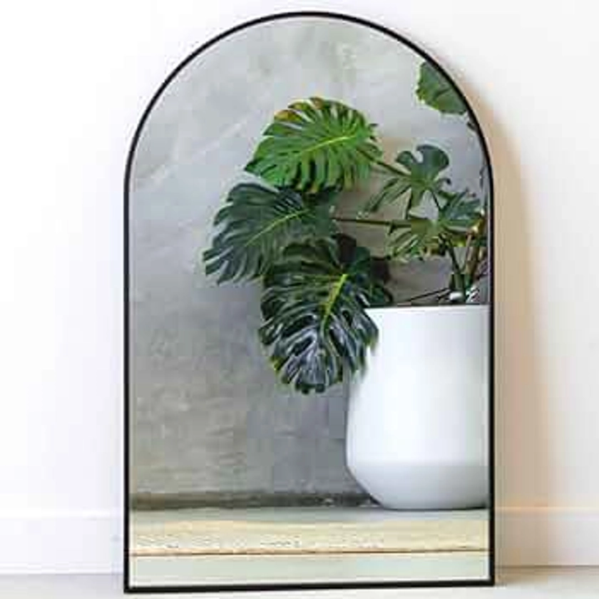 Black Arch Wall Mirror, 33" x 21" Inches, Black Arch Mirror Bathroom, Perfect for Entryway Mirror, Mantle Mirror, Dresser Mirror for Bedroom - Large Arched Bathroom Mirror - Mantel Decorative Mirror