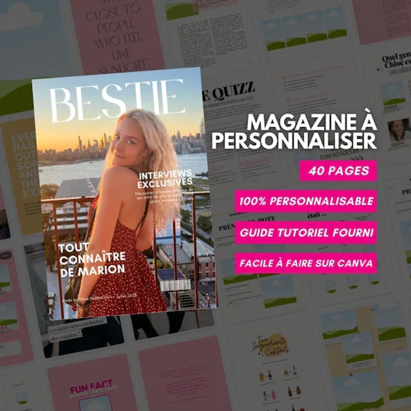 Modèle de magazine à personnaliser bestie edition 40 pages - Etsy France