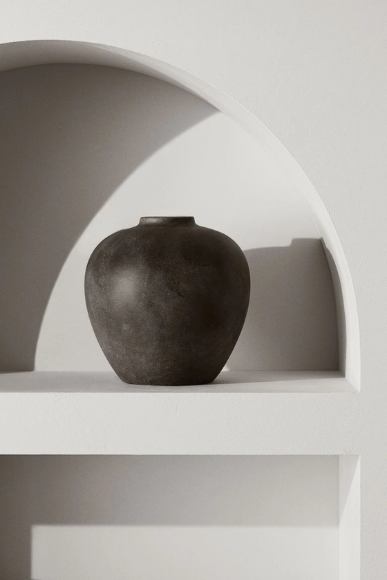 Vase en grès cérame - Dark beige - Home All | H&M FR