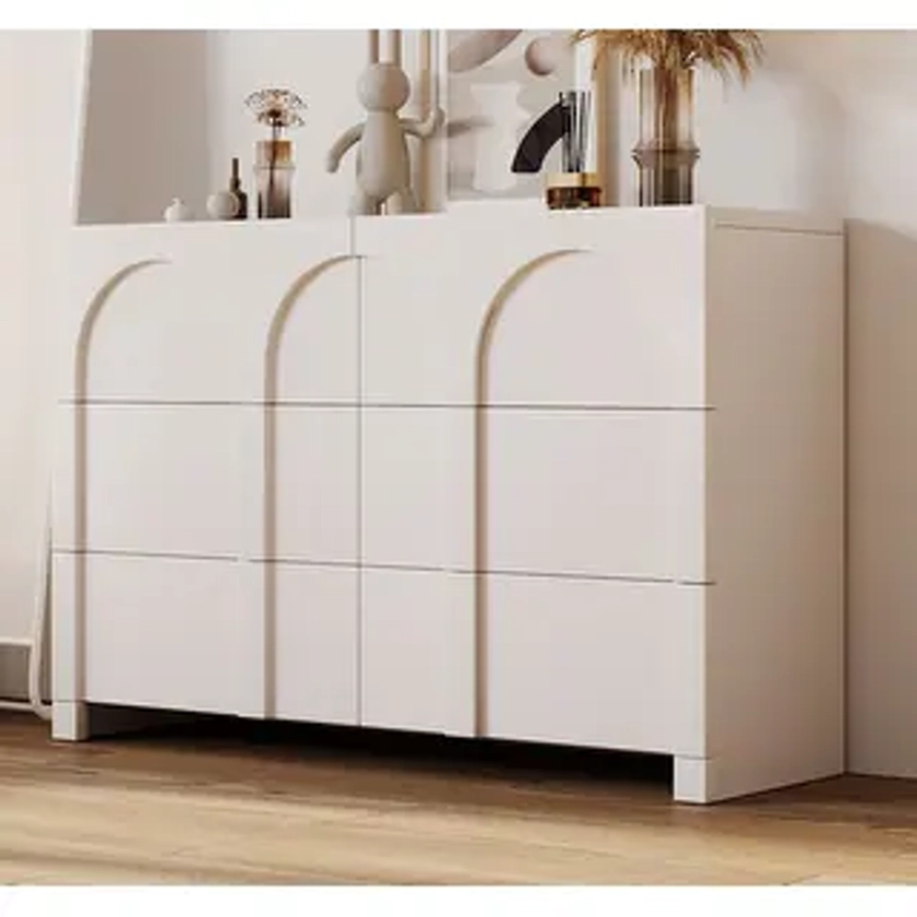 High Gloss Six-Drawer Dresser with Ample Storage Space - Bed Bath & Beyond - 37703058