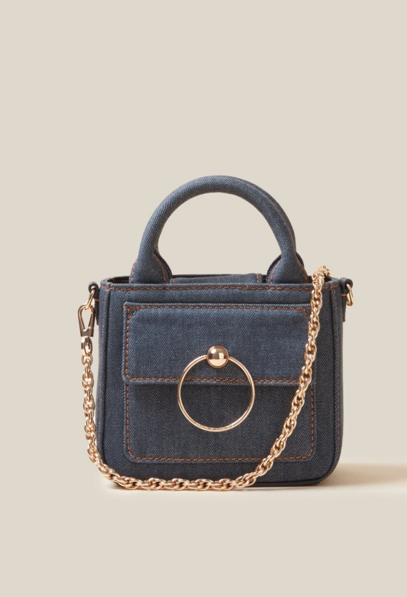 Mini sac Anouck denim chaîne