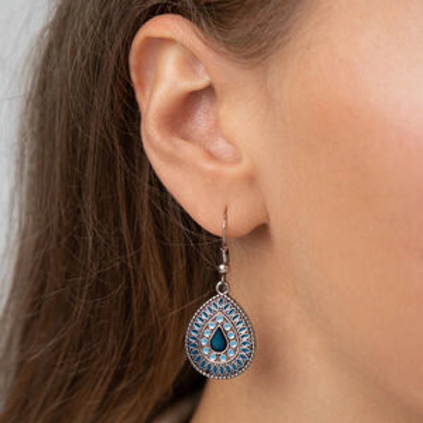 Blue And Turquoise Teardrop Earrings