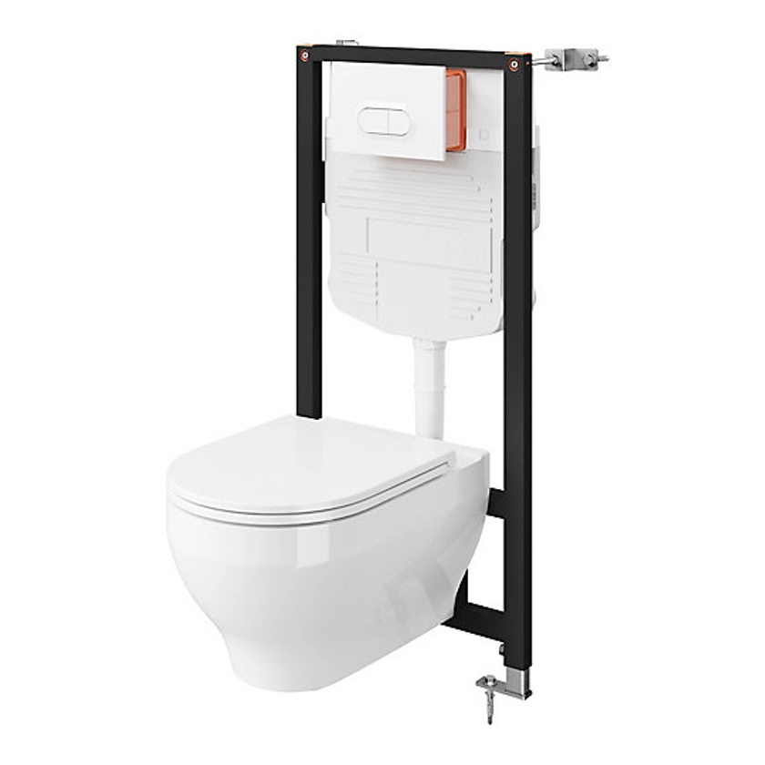 Pack WC suspendu compact sans bride Cavally GoodHome | Castorama