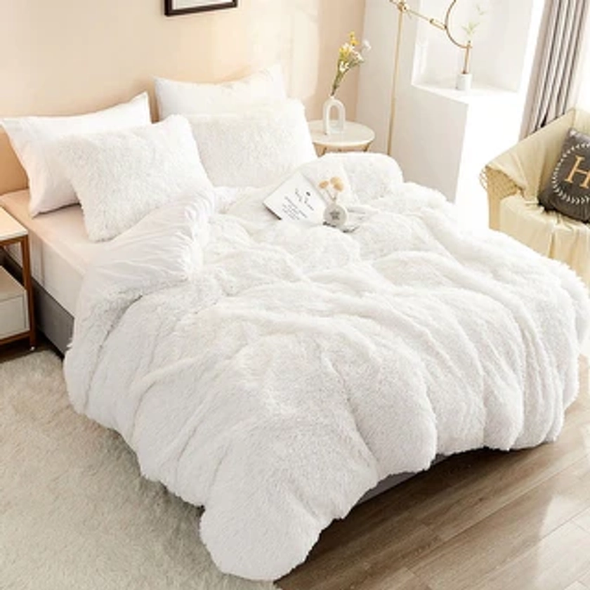 Plush Fluffy Shaggy Crystal Velvet Duvet Cover | Overstock.com Shopping - The Best Deals on Duvet Covers & Sets | 37625036