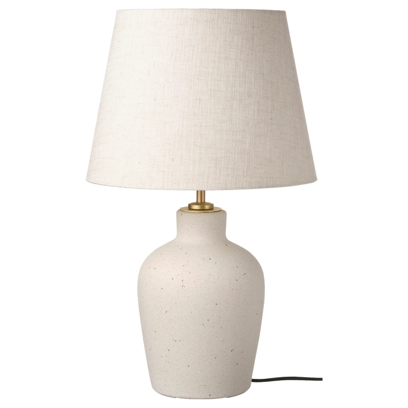 BLIDVÄDER Lampada da tavolo - bianco sporco ceramica/beige 50 cm
