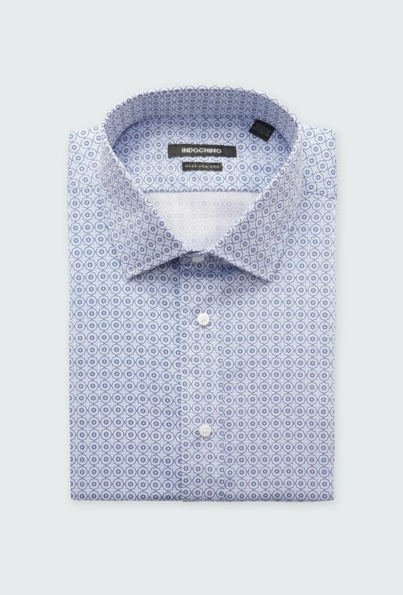 Men's Custom Shirts - Jacob Mosaic Blue Shirt | INDOCHINO