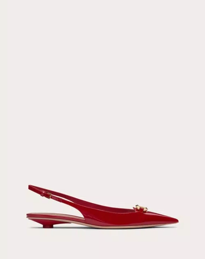 Vlogo Locker Mary-jane Ballerina In Naplack for Woman in Rosso Valentino | Valentino MY