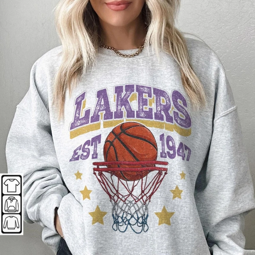 Los Angeles Basketball Sweatshirt, Los Angeles Crewneck, Los Angeles Gift, Los Angeles Hoodie, Los Angeles LA Sweatshirt, Los Angeles LA - Etsy