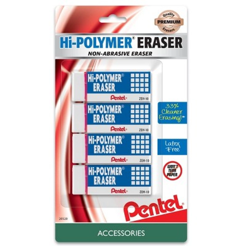 Pentel Hi-Polymer Erasers - 4ct