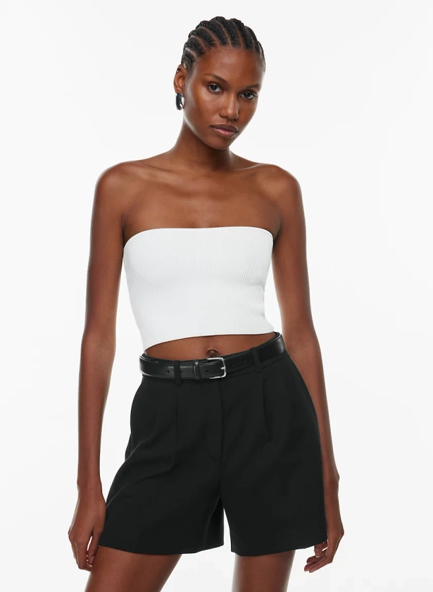 SCULPT KNIT CROPPED TUBE TOP