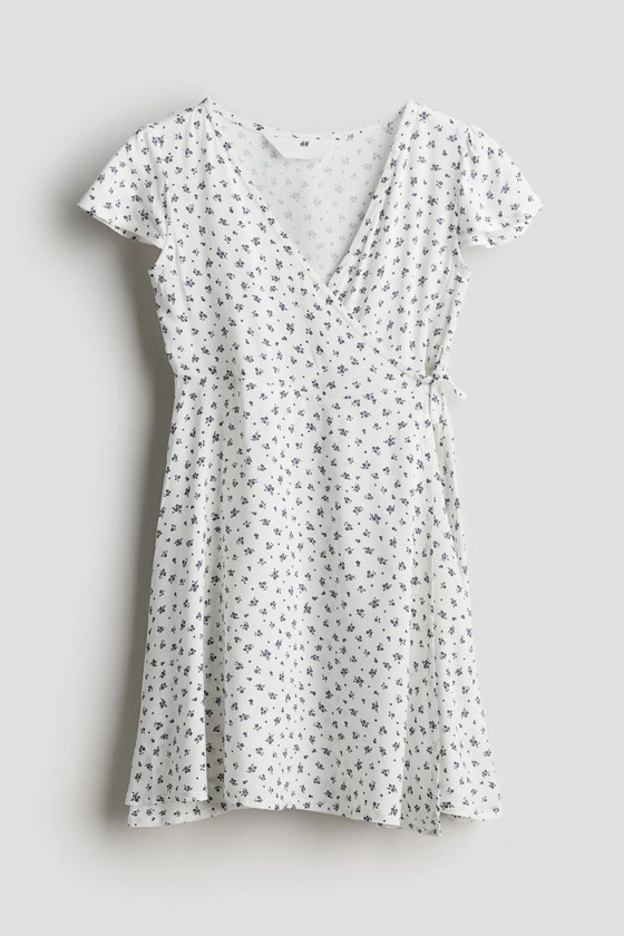 Viscose wrap dress - White/Floral - Kids | H&M GB
