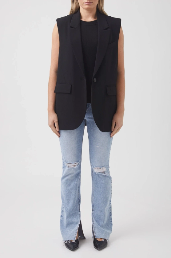 Louisa Oversized Vest - Black | DECJUBA