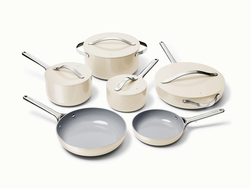 Ceramic Cookware & Minis Set | Nonstick Pots & Pans Set | Non-Toxic | Caraway