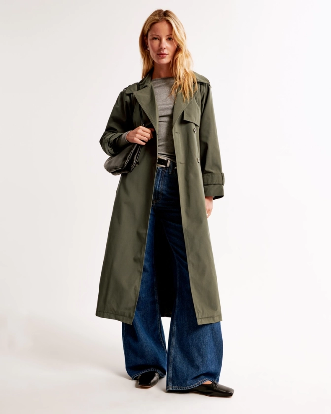 Women's Full-Length Trench Coat | Women's Coats & Jackets | Abercrombie.com