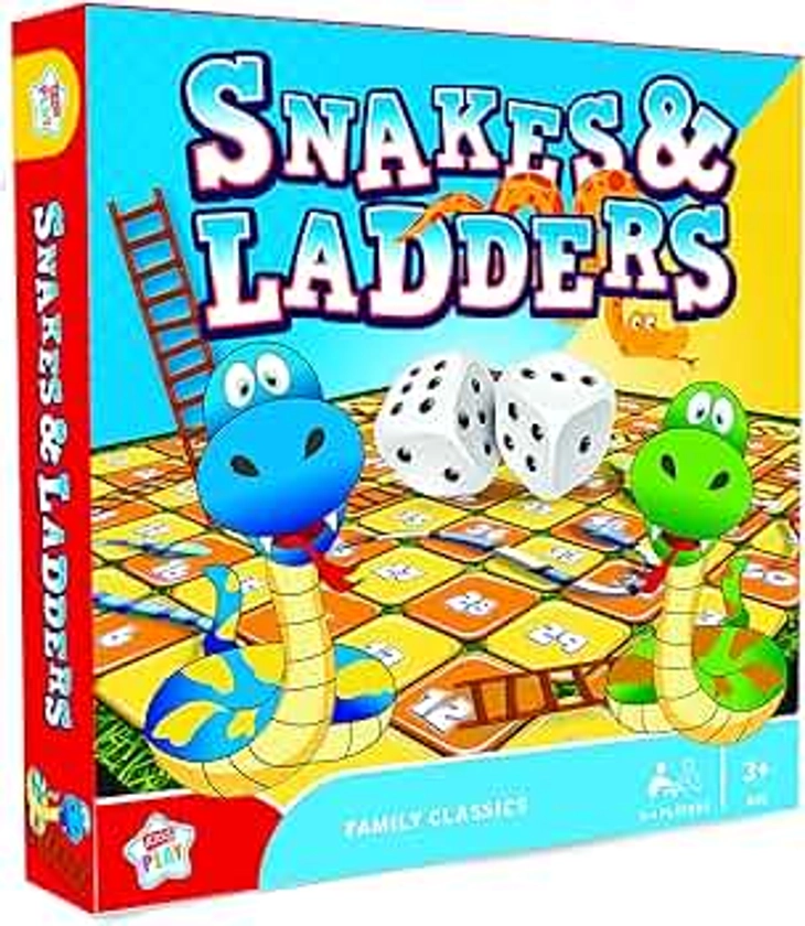 Kids Play Snakes & Ladders Family Classics Board Game 2-6 Players Age 3+