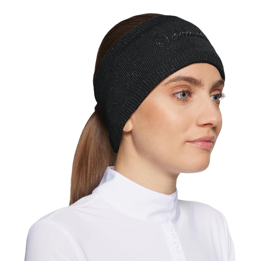 Samshield - Headband femme Amalie Crystal black gold lurex